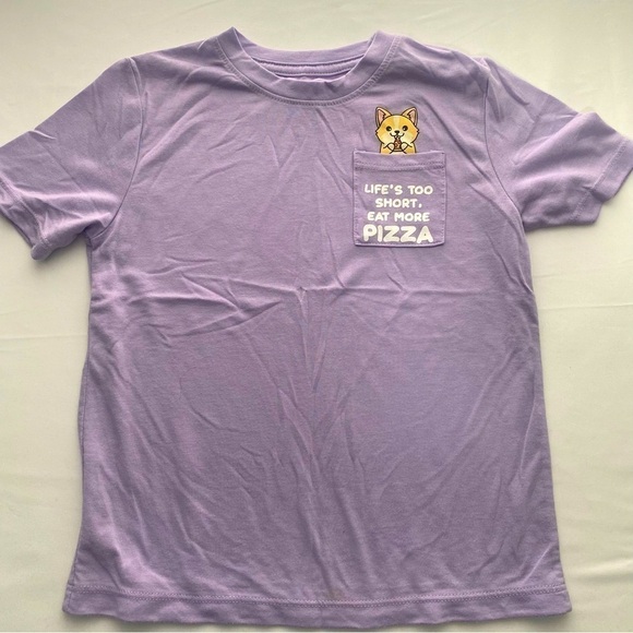 BOXLUNCH “Life’s Too Short Eat More Pizza” Pocket Shirt Size 4T - Picture 1 of 4